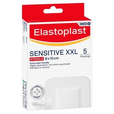 Elastoplast Sensitive XXL Dressings (8cm X 10cm) X 5 Med One Elastoplast Sensitive XXL Dressings (8cm X 10cm) X 5