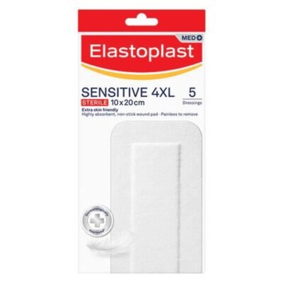 Elastoplast Sensitive 4XL (10cm X 20cm) X 5 Med One Elastoplast Sensitive 4XL (10cm X 20cm) X 5