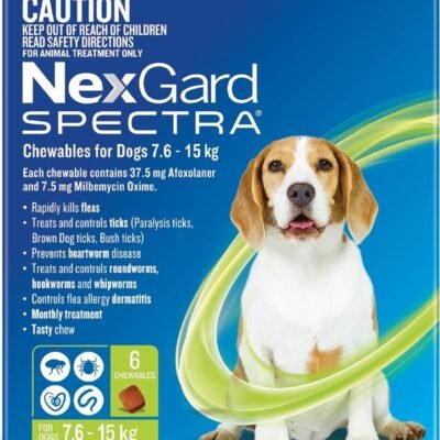 NexGard Spectra Chewables For Medium Dogs (7.6 to 15kg) X 6 Med One NexGard Spectra Chewables For Medium Dogs (7.6 to 15kg) X 6