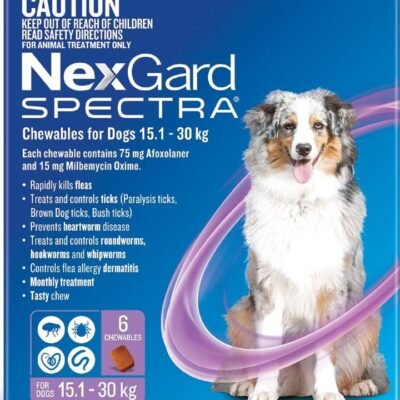 NexGard Spectra Chewables For Large Dogs (15.1 to 30kg) X 6 Med One NexGard Spectra Chewables For Large Dogs (15.1 to 30kg) X 6
