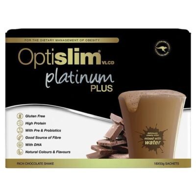Optislim VLCD Platinum PLUS Shake Chocolate Sachets 53g X 18