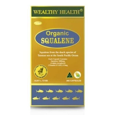 Wealthy Health Organic Squalene 1000mg with Vitamin E Cap X 365 Med One Wealthy Health Organic Squalene 1000mg with Vitamin E Cap X 365