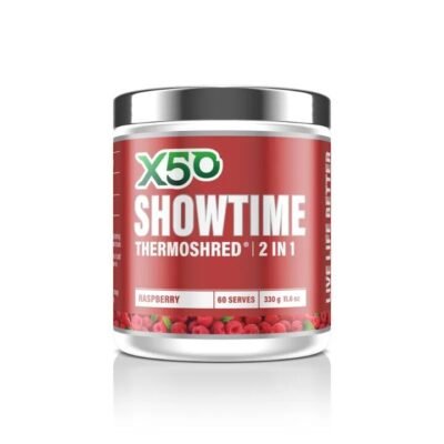 X50 Showtime Thermoshred – Raspberry 330g Med One X50 Showtime Thermoshred - Raspberry 330g